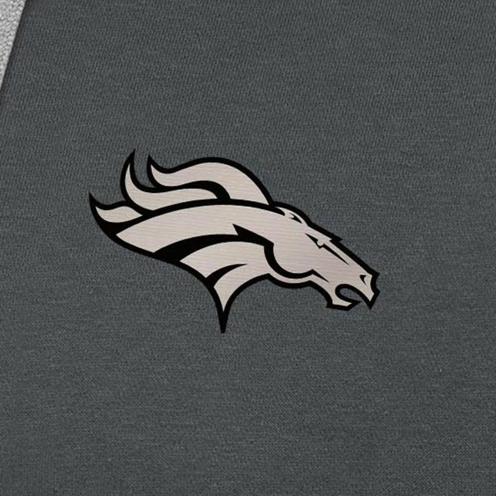 Denver Broncos Antigua Brushed Carbon Victory Pullover Hoodie - Charcoal - NFL