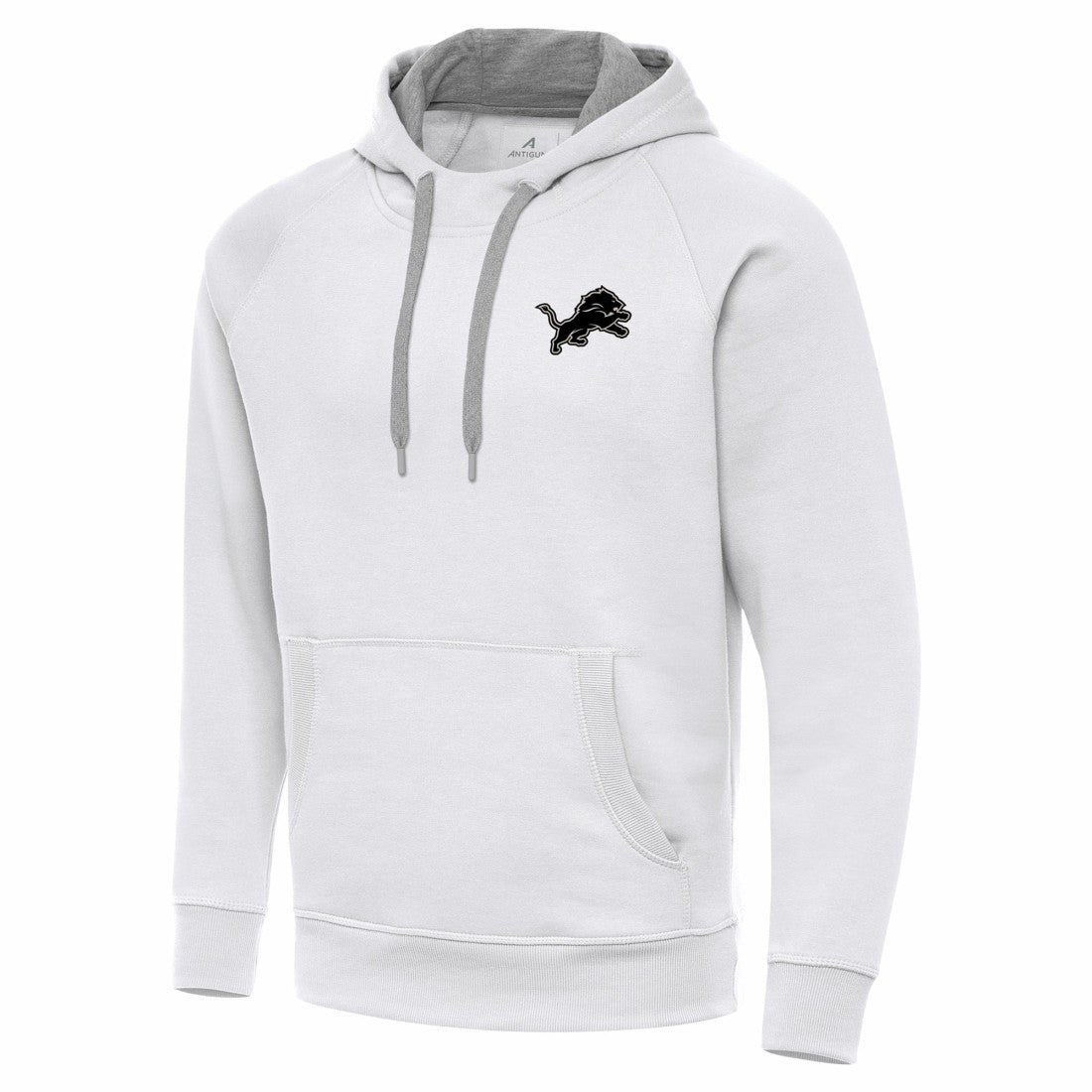 Detroit Lions Antigua Brushed Carbon Victory Pullover Hoodie - White - NFL
