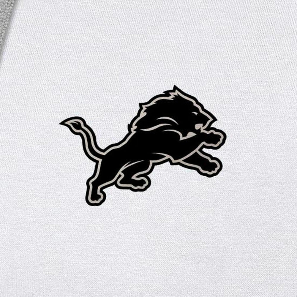 Detroit Lions Antigua Brushed Carbon Victory Pullover Hoodie - White - NFL