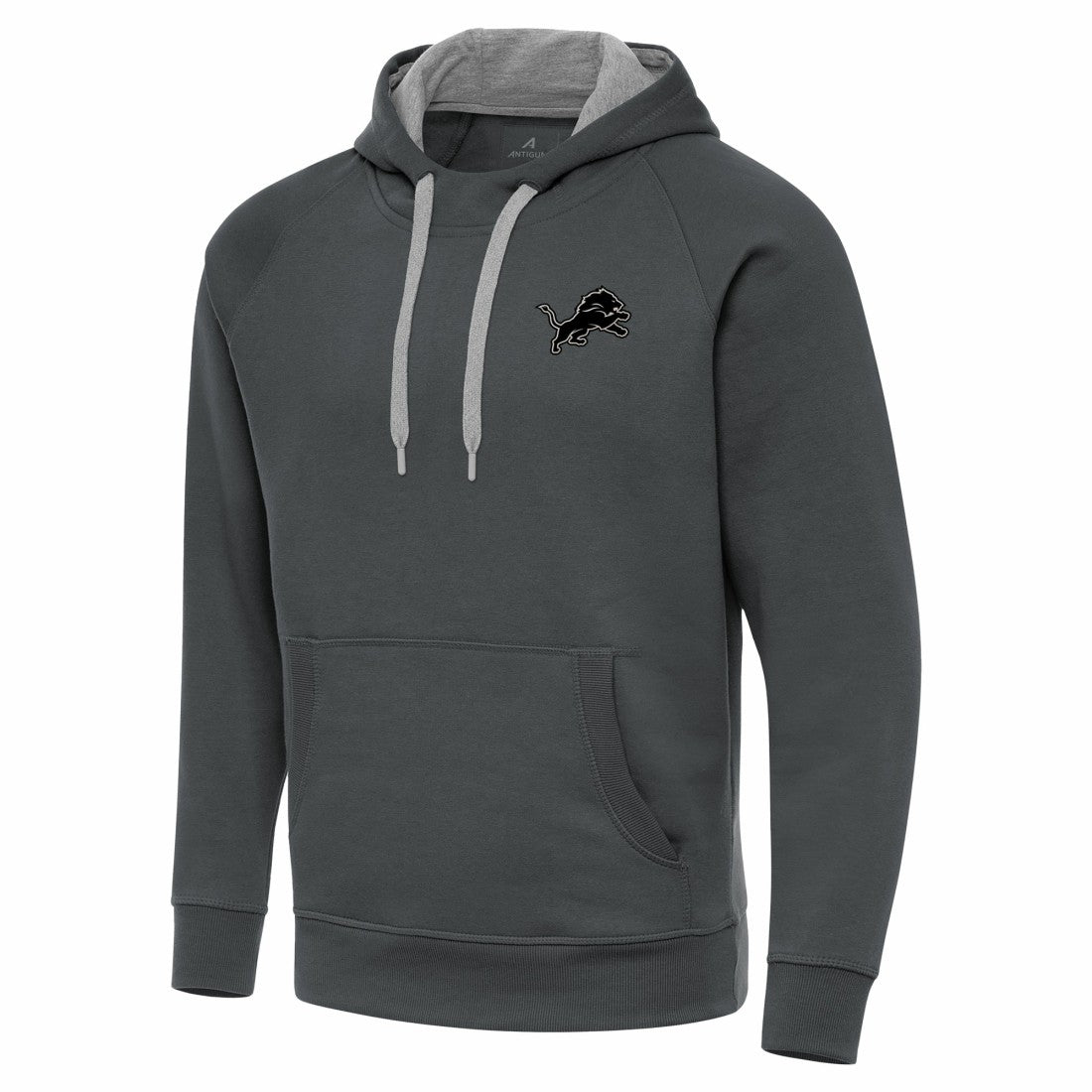 Detroit Lions Antigua Brushed Carbon Victory Pullover Hoodie - Charcoal - NFL