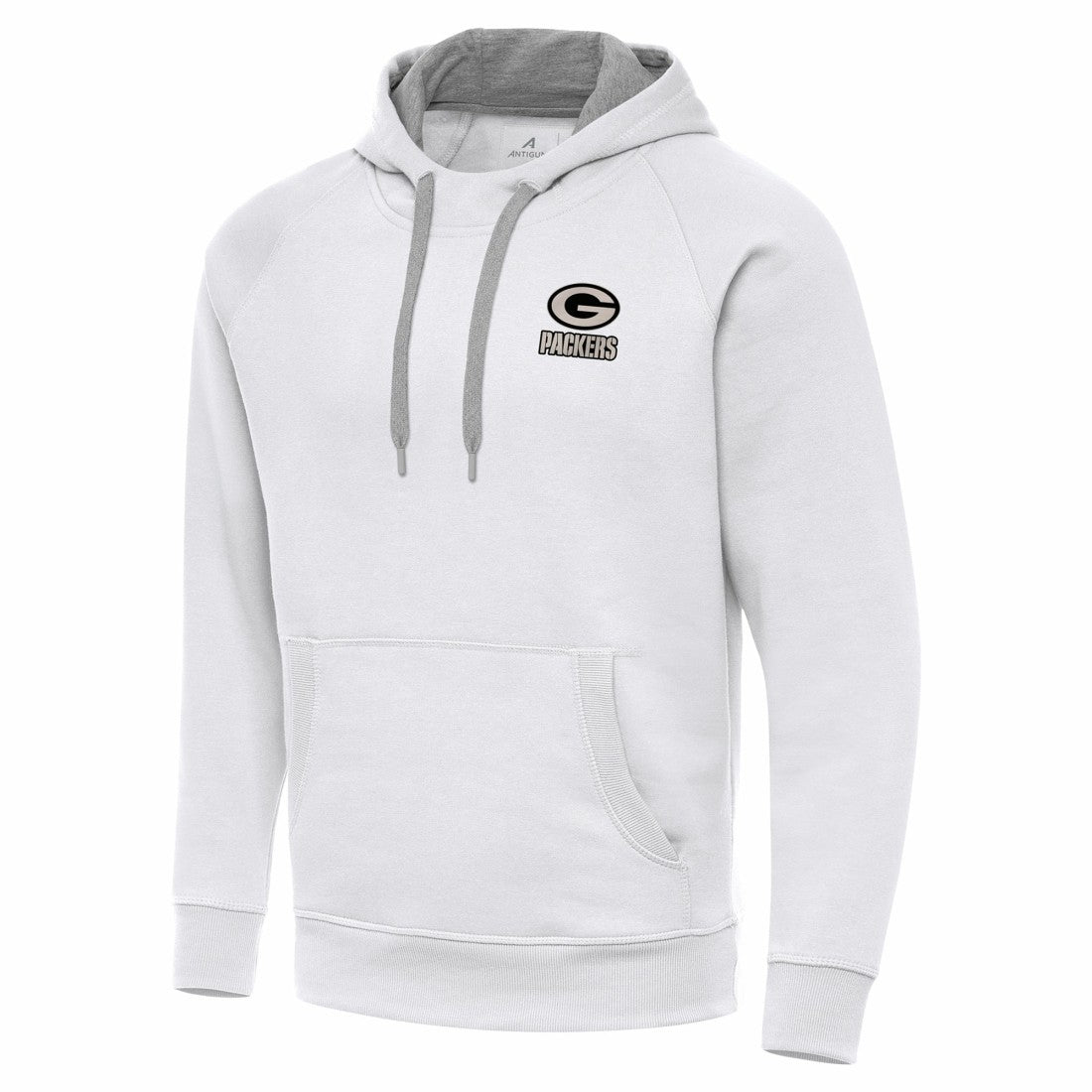 Green Bay Packers Antigua Brushed Carbon Victory Pullover Hoodie - White - NFL