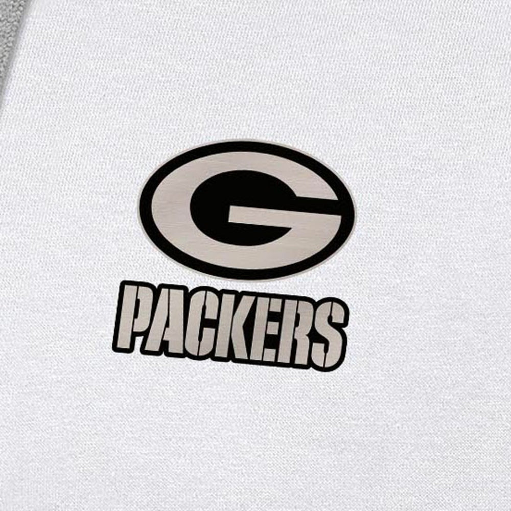 Green Bay Packers Antigua Brushed Carbon Victory Pullover Hoodie - White - NFL