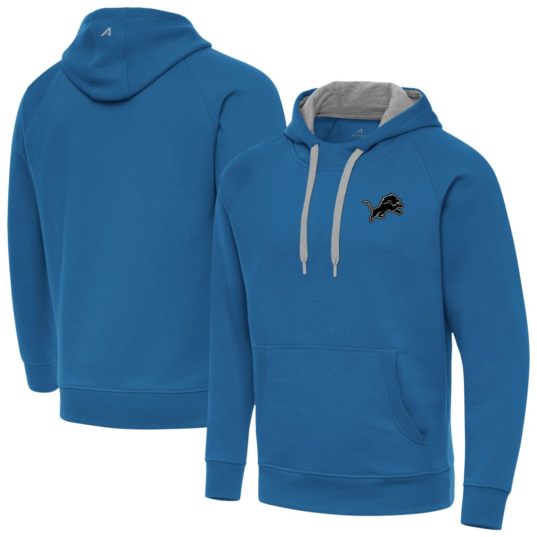 Detroit Lions Antigua Brushed Carbon Victory Pullover Hoodie - Blue - NFL