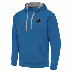 Detroit Lions Antigua Brushed Carbon Victory Pullover Hoodie - Blue - NFL