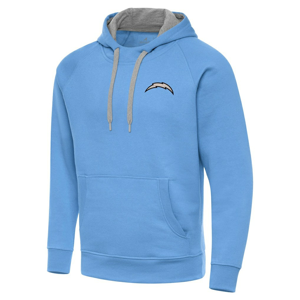 Los Angeles Chargers Antigua Brushed Carbon Victory Pullover Hoodie - Powder Blue - NFL