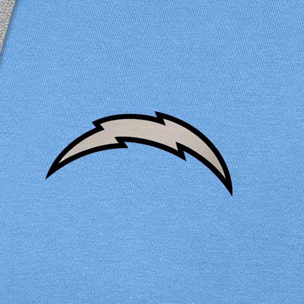 Los Angeles Chargers Antigua Brushed Carbon Victory Pullover Hoodie - Powder Blue - NFL
