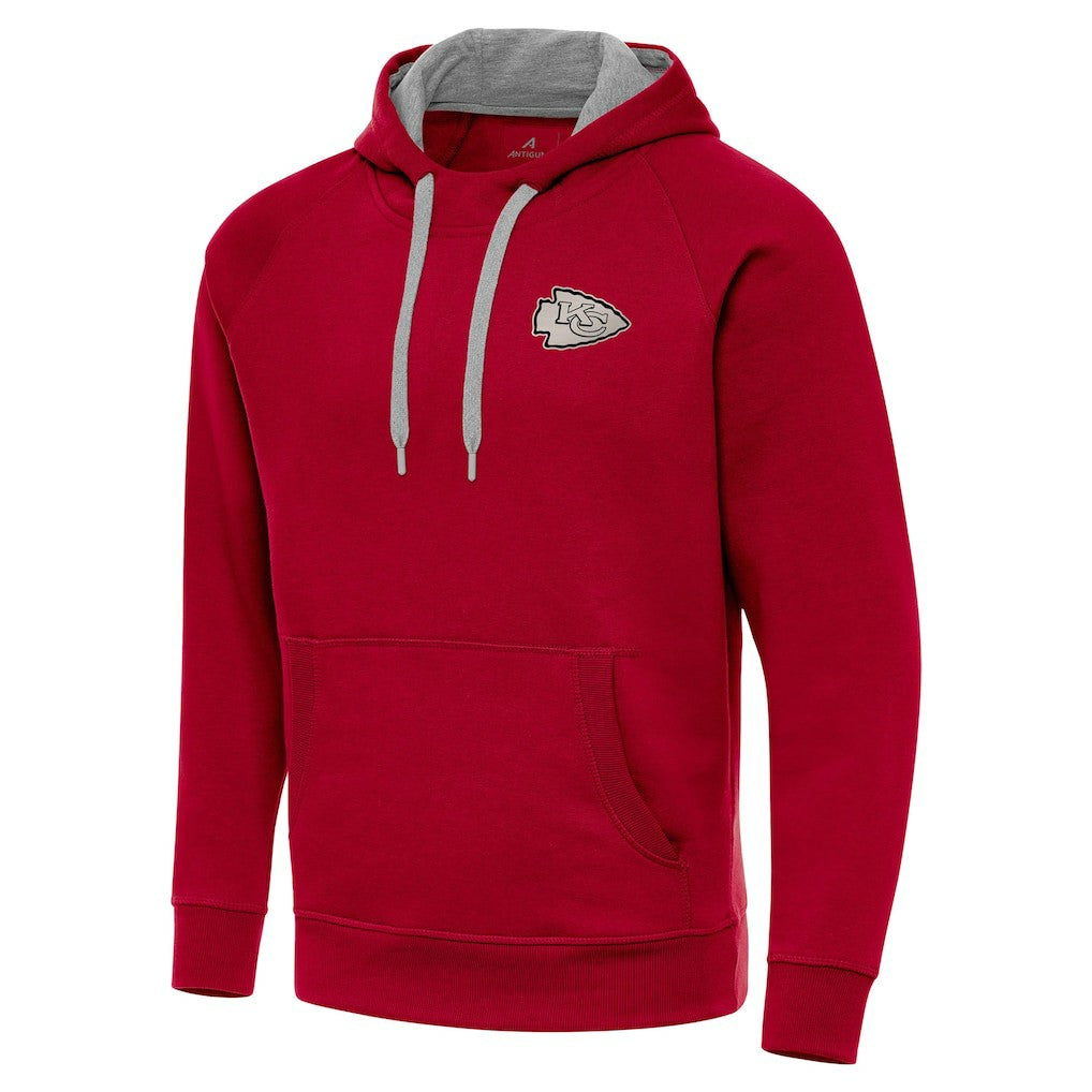 Kansas City Chiefs Antigua Brushed Carbon Victory Pullover Hoodie - Red - NFL