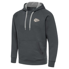 Kansas City Chiefs Antigua Brushed Carbon Victory Pullover Hoodie - Charcoal - NFL