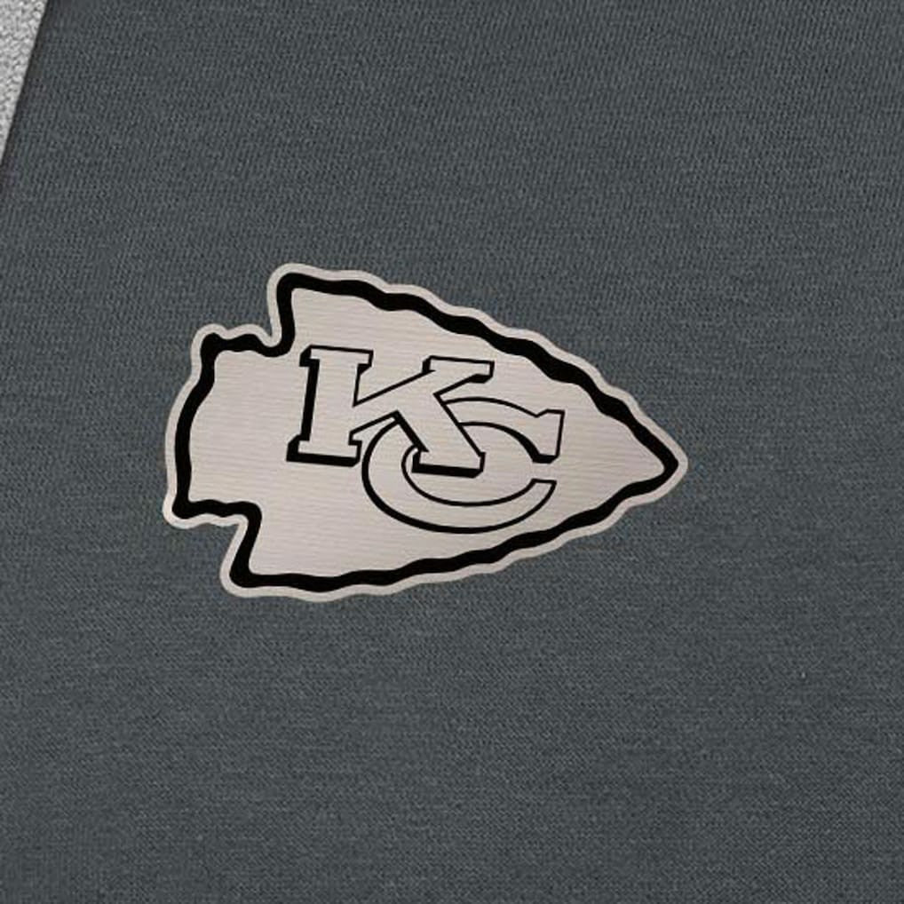 Kansas City Chiefs Antigua Brushed Carbon Victory Pullover Hoodie - Charcoal - NFL