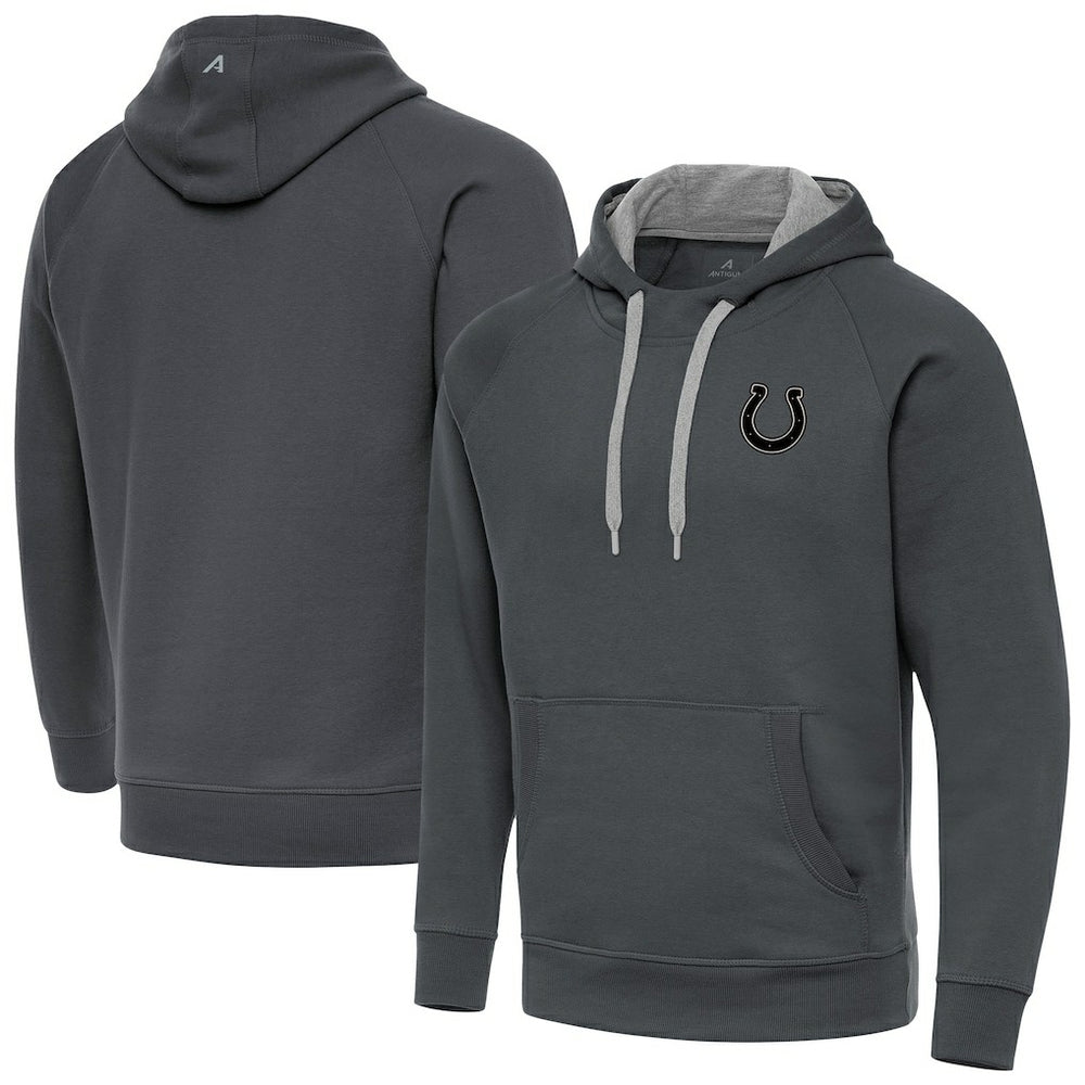 Indianapolis Colts Antigua Brushed Carbon Victory Pullover Hoodie - Charcoal - NFL