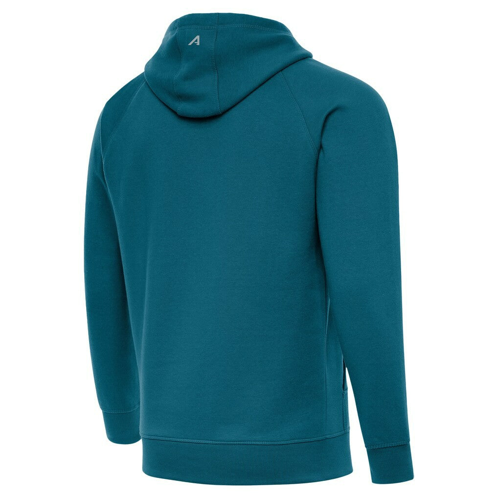 Jacksonville Jaguars Antigua Brushed Carbon Victory Pullover Hoodie - Teal - NFL