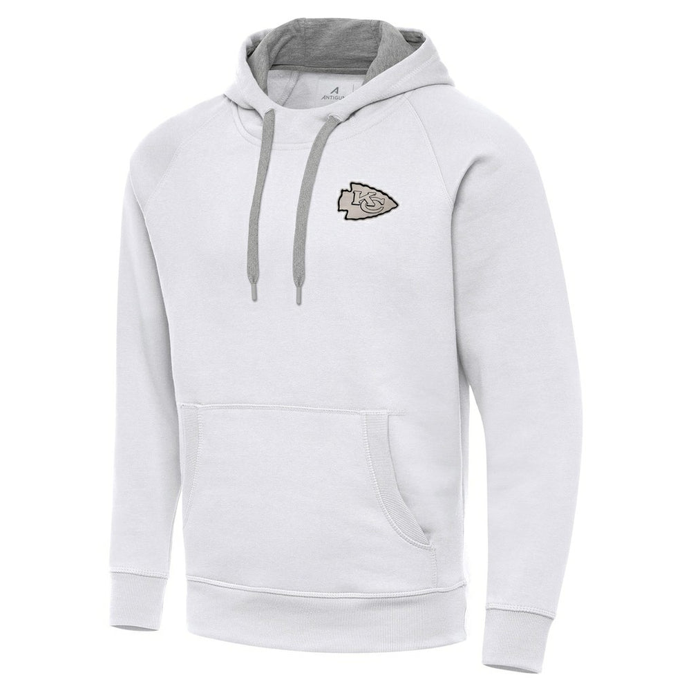 Kansas City Chiefs Antigua Brushed Carbon Victory Pullover Hoodie - White - NFL