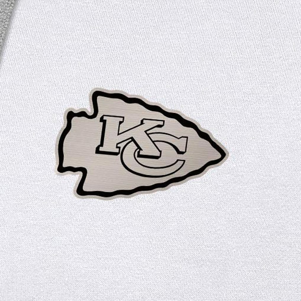 Kansas City Chiefs Antigua Brushed Carbon Victory Pullover Hoodie - White - NFL