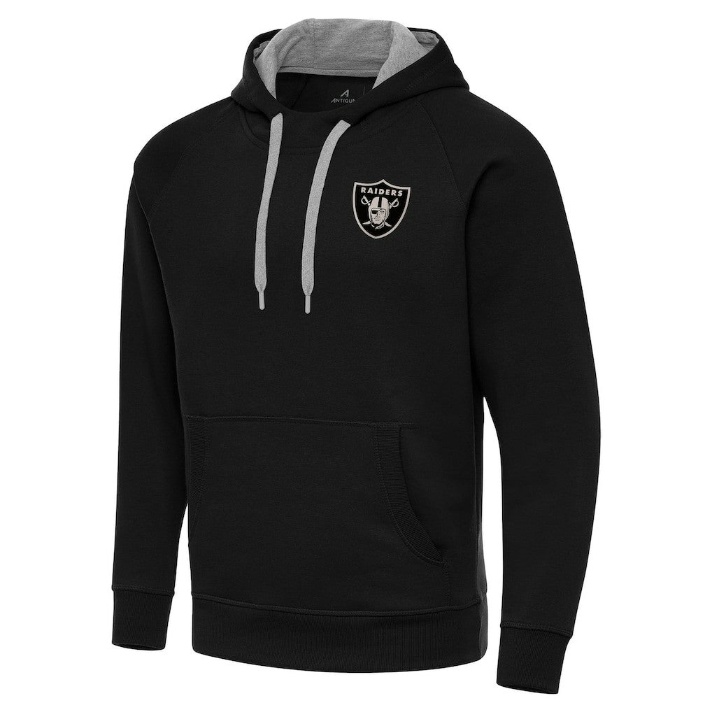 Las Vegas Raiders Antigua Brushed Carbon Victory Pullover Hoodie - Black - NFL