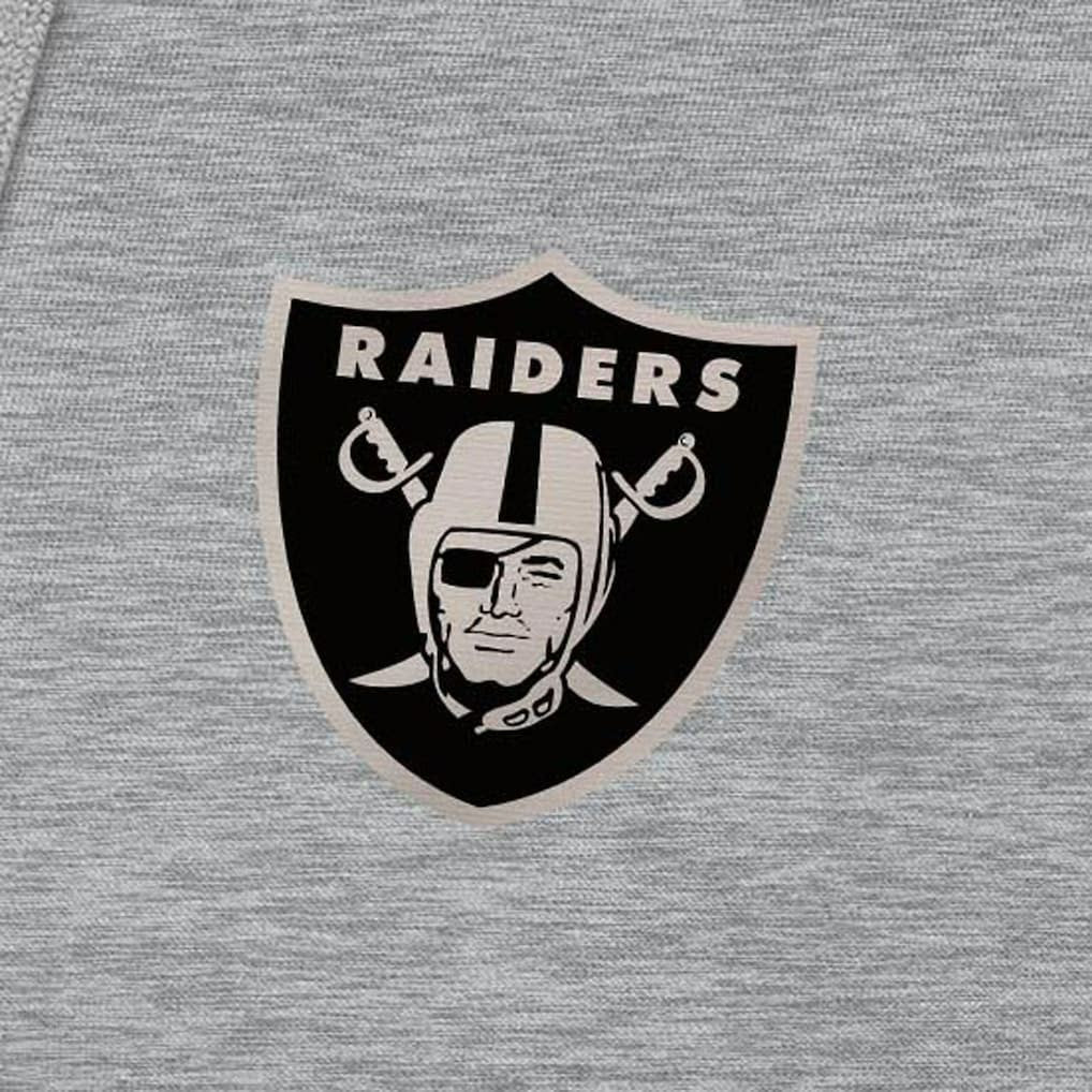 Las Vegas Raiders Antigua Brushed Carbon Victory Pullover Hoodie - Heather Gray - NFL
