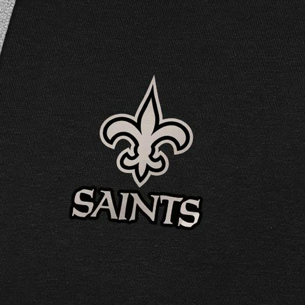 New Orleans Saints Antigua Brushed Carbon Victory Pullover Hoodie - Black - NFL