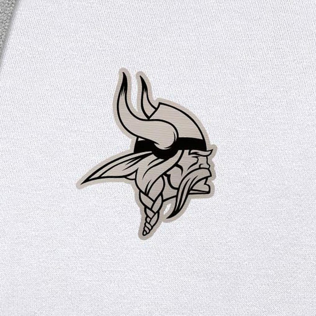 Minnesota Vikings Antigua Brushed Carbon Victory Pullover Hoodie - White - NFL