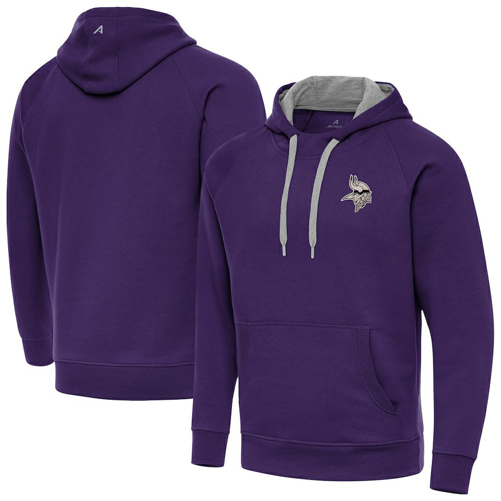 Minnesota Vikings Antigua Brushed Carbon Victory Pullover Hoodie - Purple - NFL