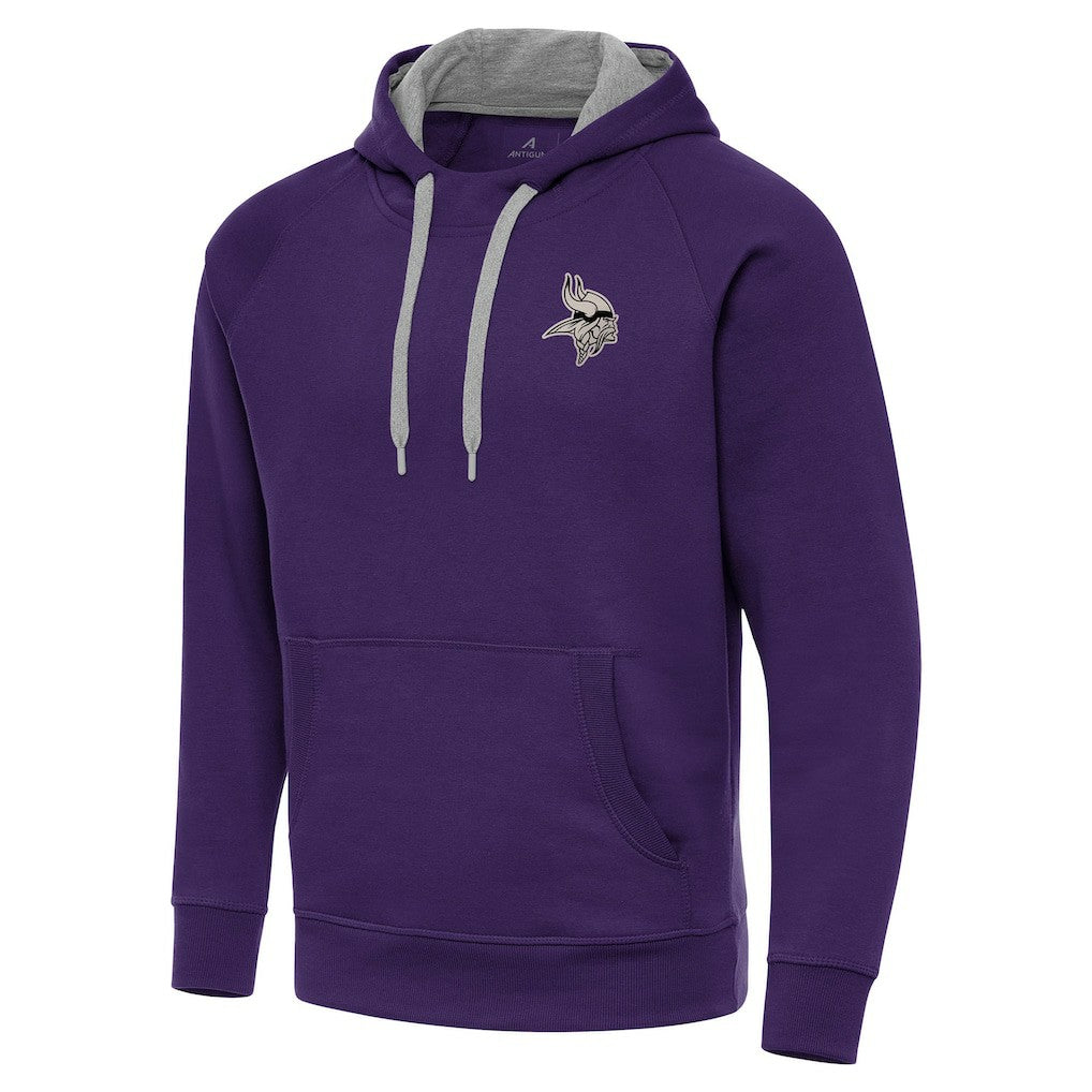 Minnesota Vikings Antigua Brushed Carbon Victory Pullover Hoodie - Purple - NFL