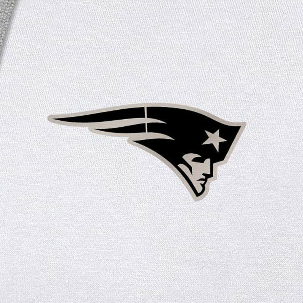 New England Patriots Antigua Brushed Carbon Victory Pullover Hoodie - White - NFL