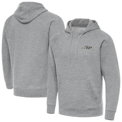 New York Jets Antigua Brushed Carbon Victory Pullover Hoodie - Heather Gray - NFL