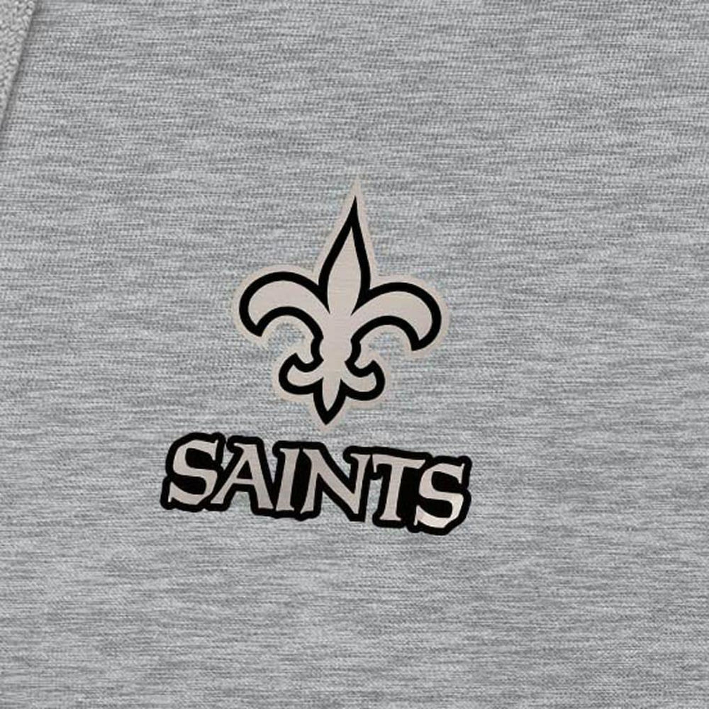 New Orleans Saints Antigua Brushed Carbon Victory Pullover Hoodie - Heather Gray - NFL