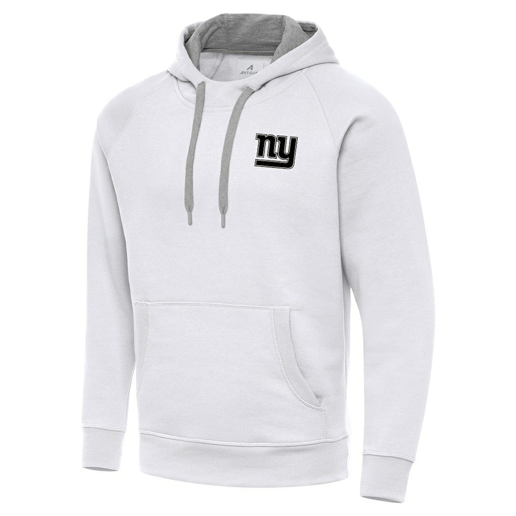 New York Giants Antigua Brushed Carbon Victory Pullover Hoodie - White - NFL
