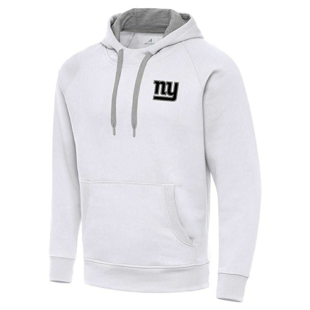 New York Giants Antigua Brushed Carbon Victory Pullover Hoodie - White - NFL