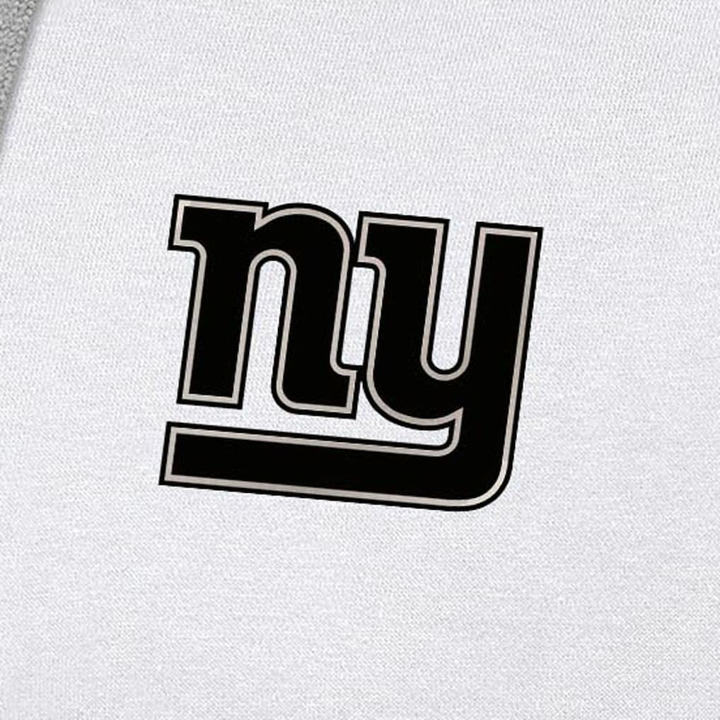 New York Giants Antigua Brushed Carbon Victory Pullover Hoodie - White - NFL