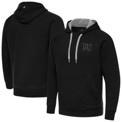 New York Giants Antigua Brushed Carbon Victory Pullover Hoodie - Black - NFL