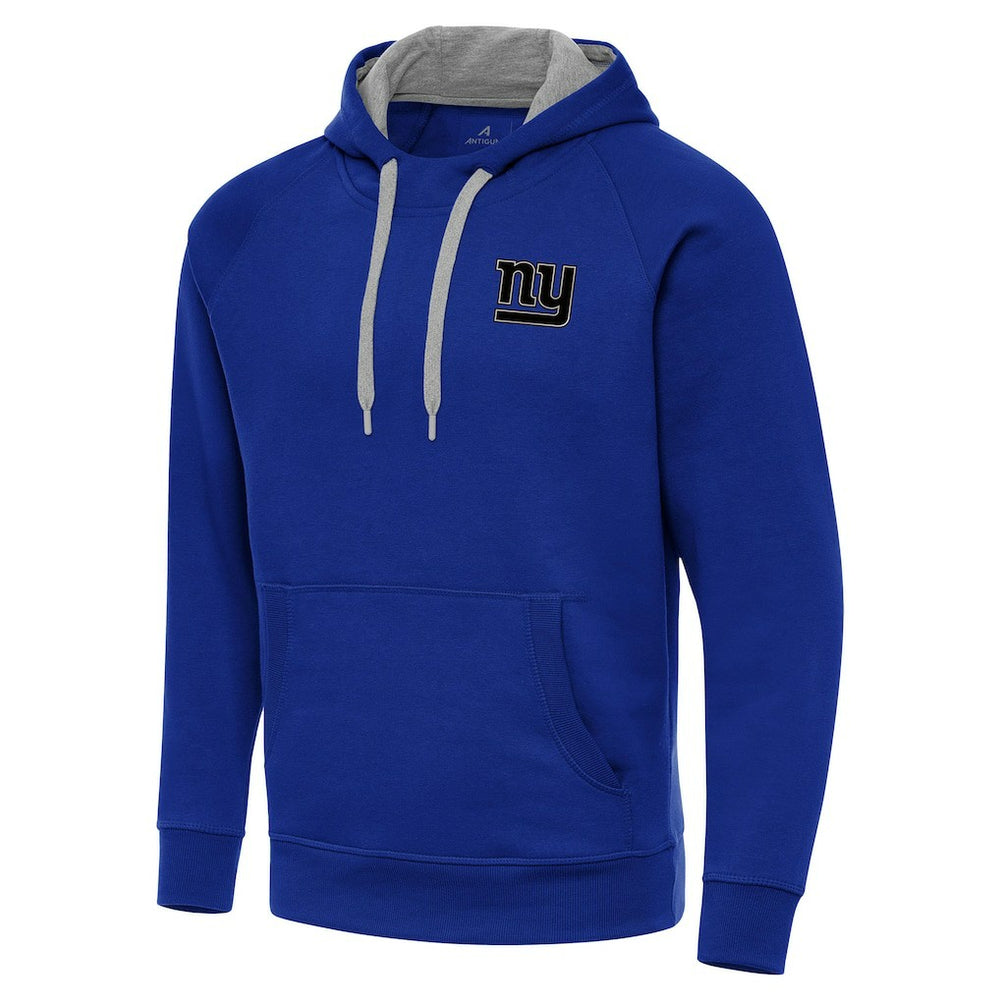 New York Giants Antigua Brushed Carbon Victory Pullover Hoodie - Royal - NFL