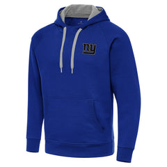 New York Giants Antigua Brushed Carbon Victory Pullover Hoodie - Royal - NFL