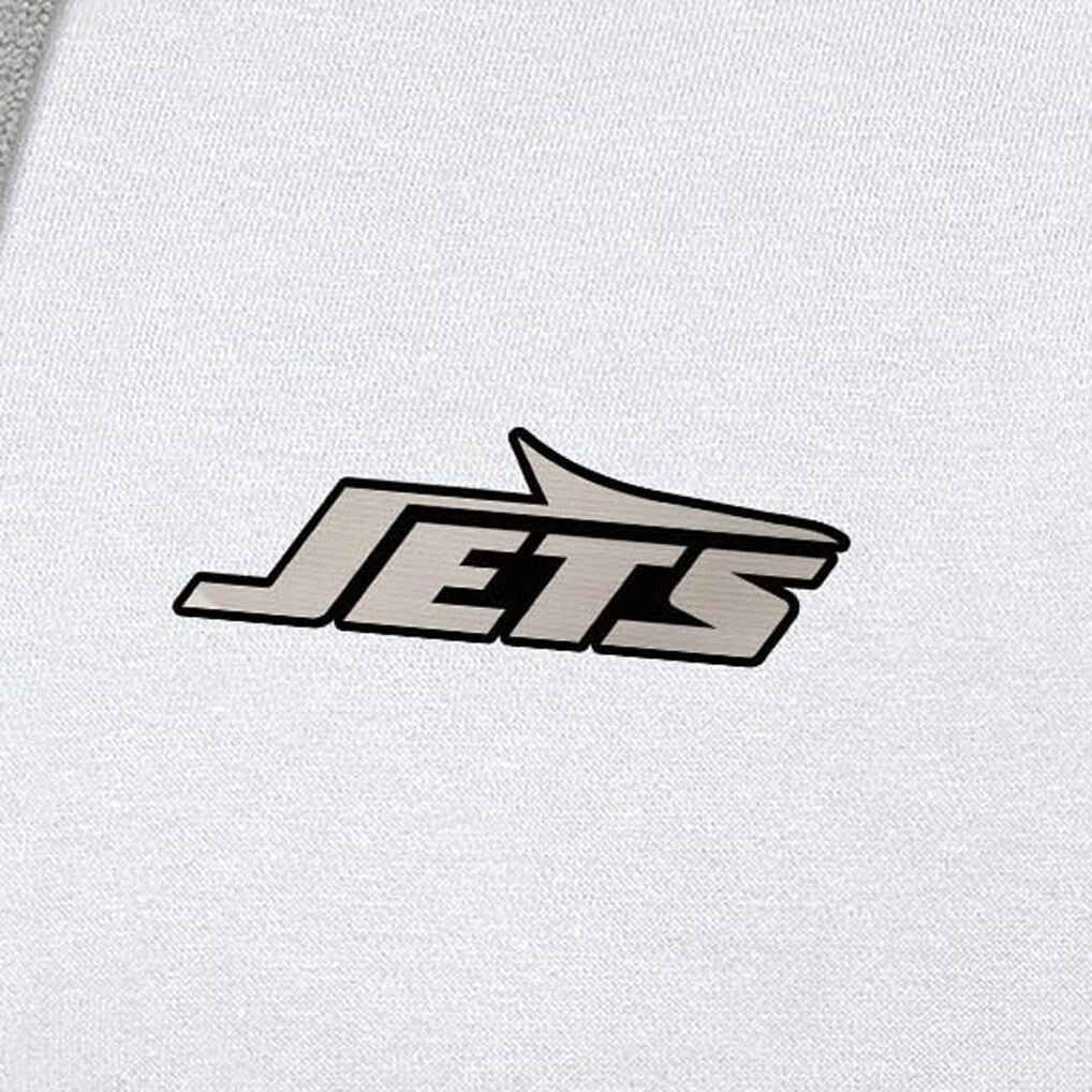 New York Jets Antigua Brushed Carbon Victory Pullover Hoodie - White - NFL