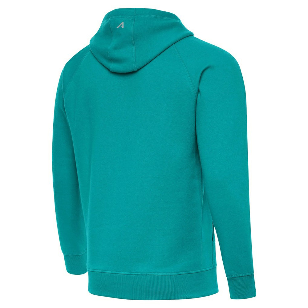 Miami Dolphins Antigua Brushed Carbon Victory Pullover Hoodie - Aqua - NFL