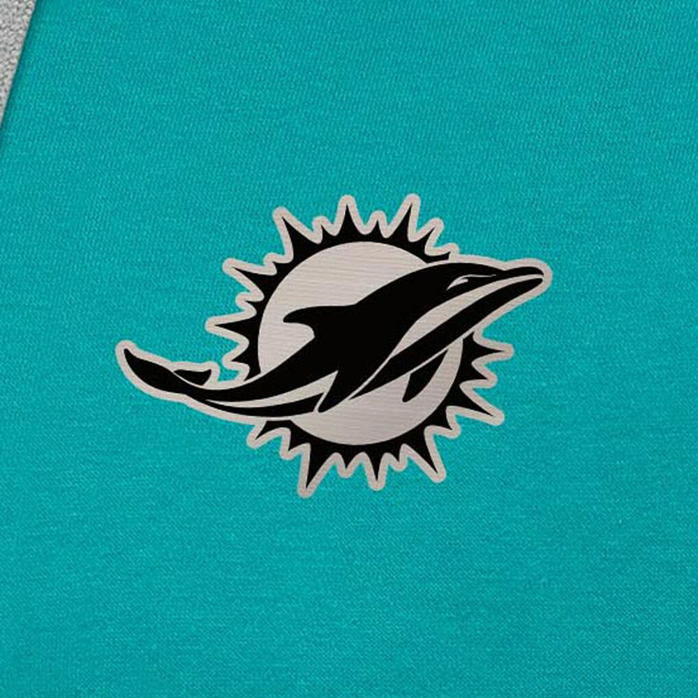 Miami Dolphins Antigua Brushed Carbon Victory Pullover Hoodie - Aqua - NFL