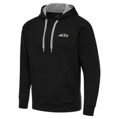 New York Jets Antigua Brushed Carbon Victory Pullover Hoodie - Black - NFL