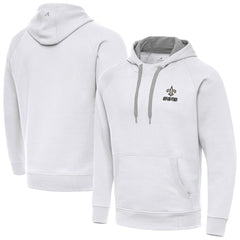 New Orleans Saints Antigua Brushed Carbon Victory Pullover Hoodie - White - NFL