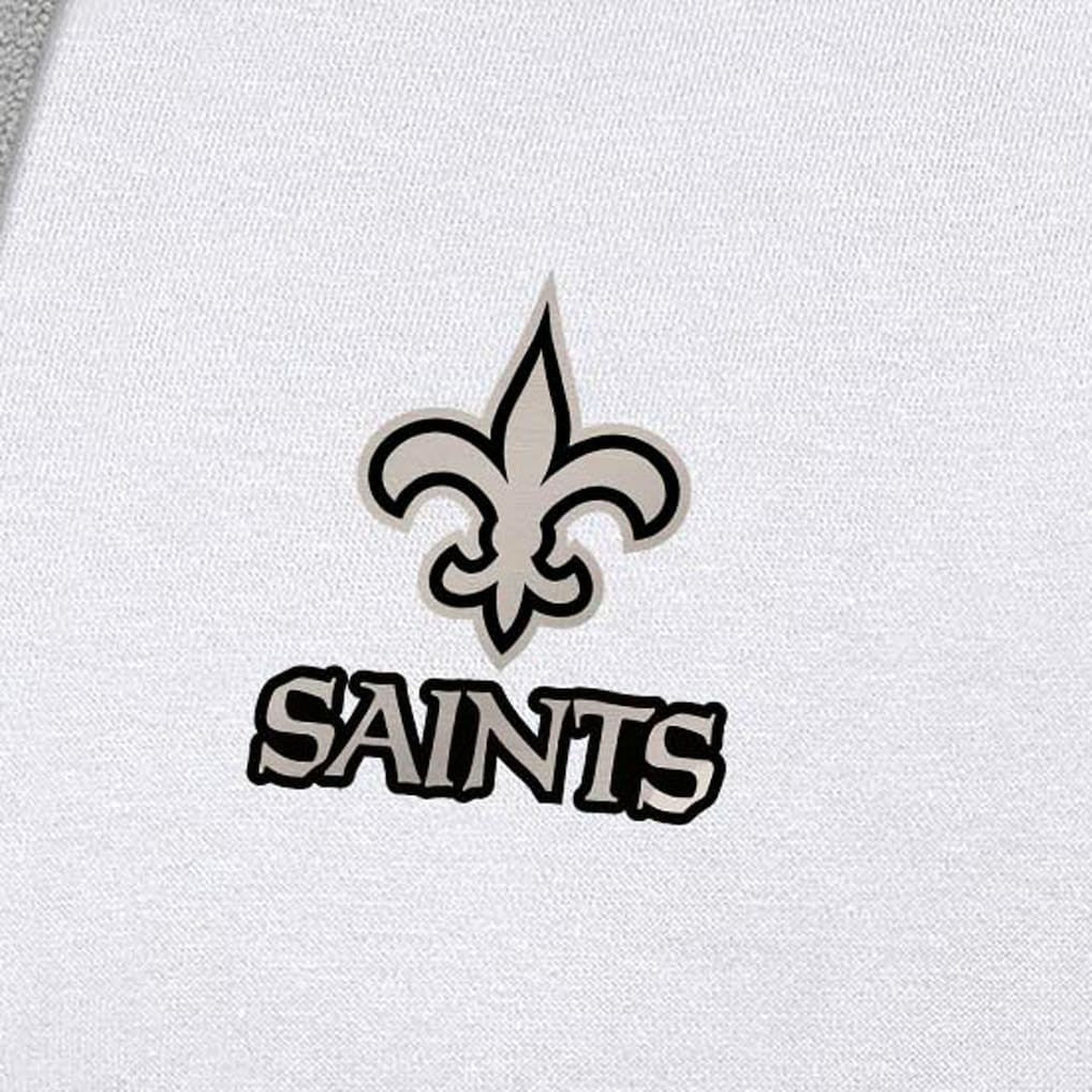 New Orleans Saints Antigua Brushed Carbon Victory Pullover Hoodie - White - NFL