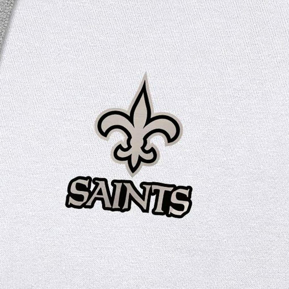 New Orleans Saints Antigua Brushed Carbon Victory Pullover Hoodie - White - NFL
