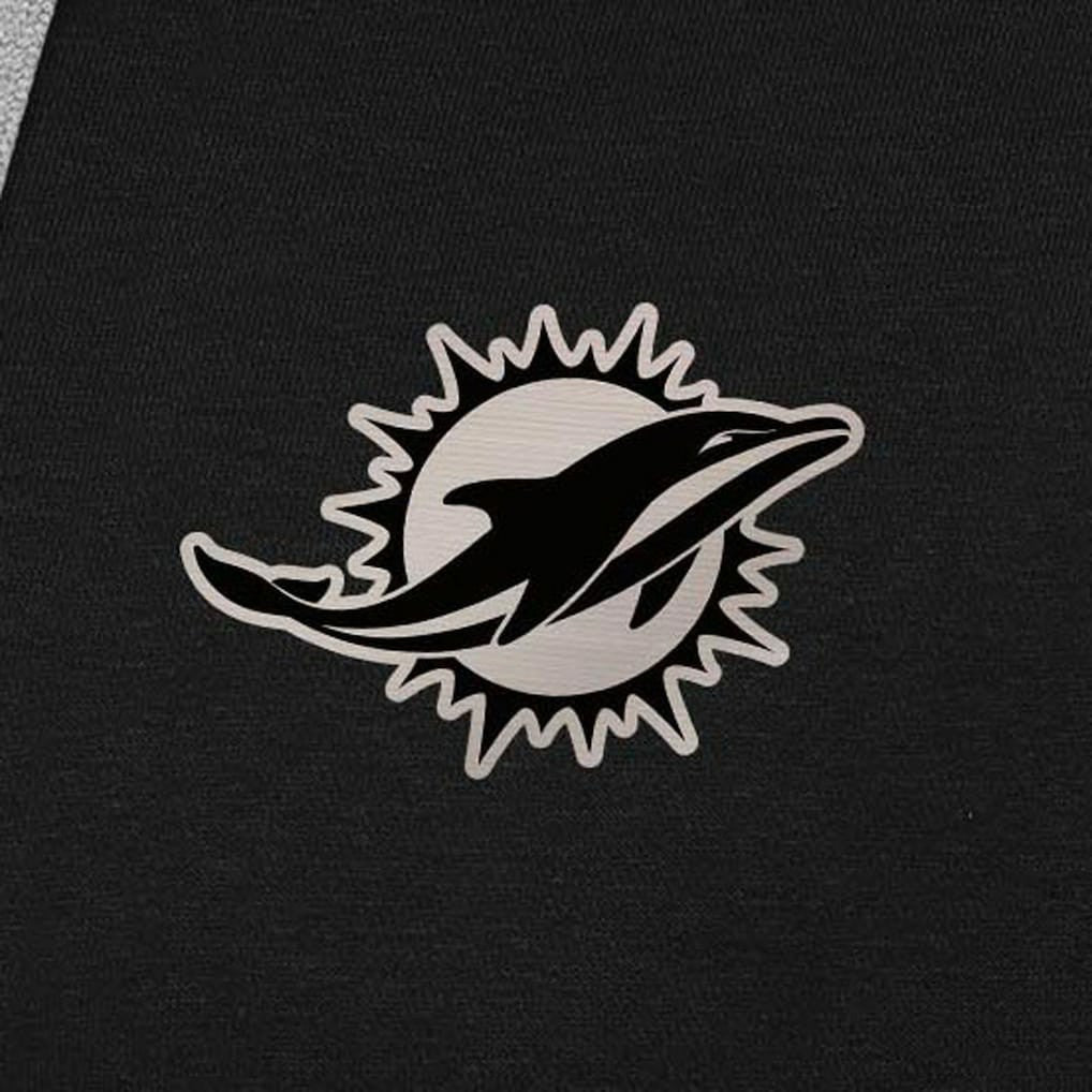 Miami Dolphins Antigua Brushed Carbon Victory Pullover Hoodie - Black - NFL