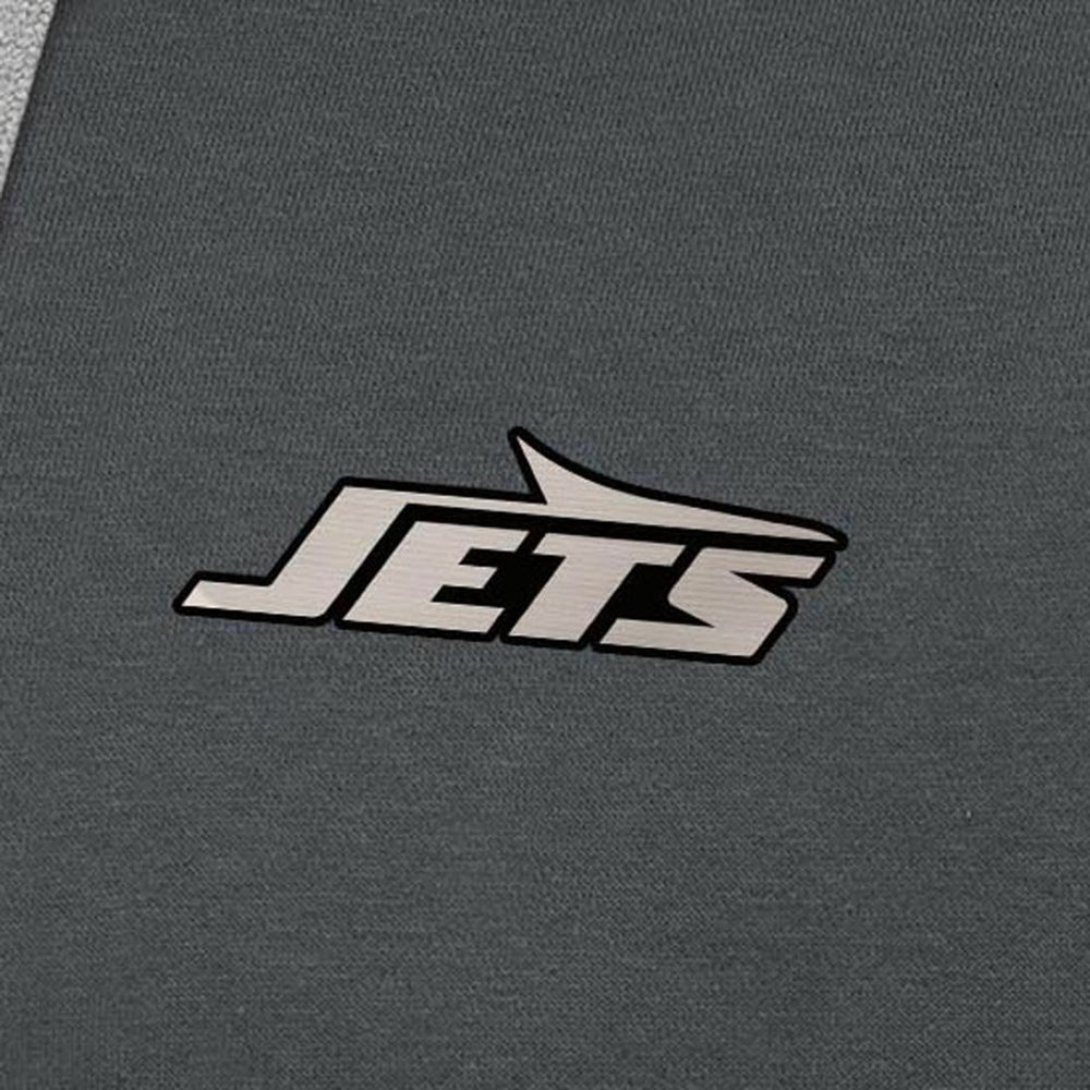 New York Jets Antigua Brushed Carbon Victory Pullover Hoodie - Charcoal - NFL