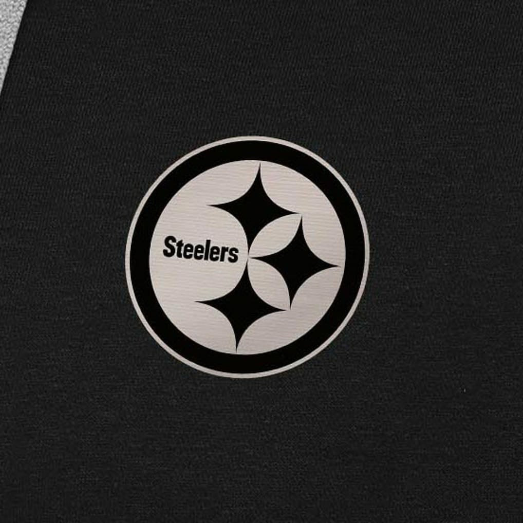 Pittsburgh Steelers Antigua Brushed Carbon Victory Pullover Hoodie - Black - NFL