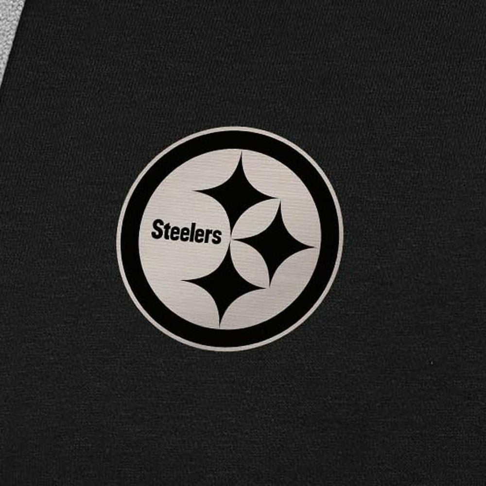 Pittsburgh Steelers Antigua Brushed Carbon Victory Pullover Hoodie - Black - NFL