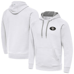 San Francisco 49ers Antigua Brushed Carbon Victory Pullover Hoodie - White - NFL
