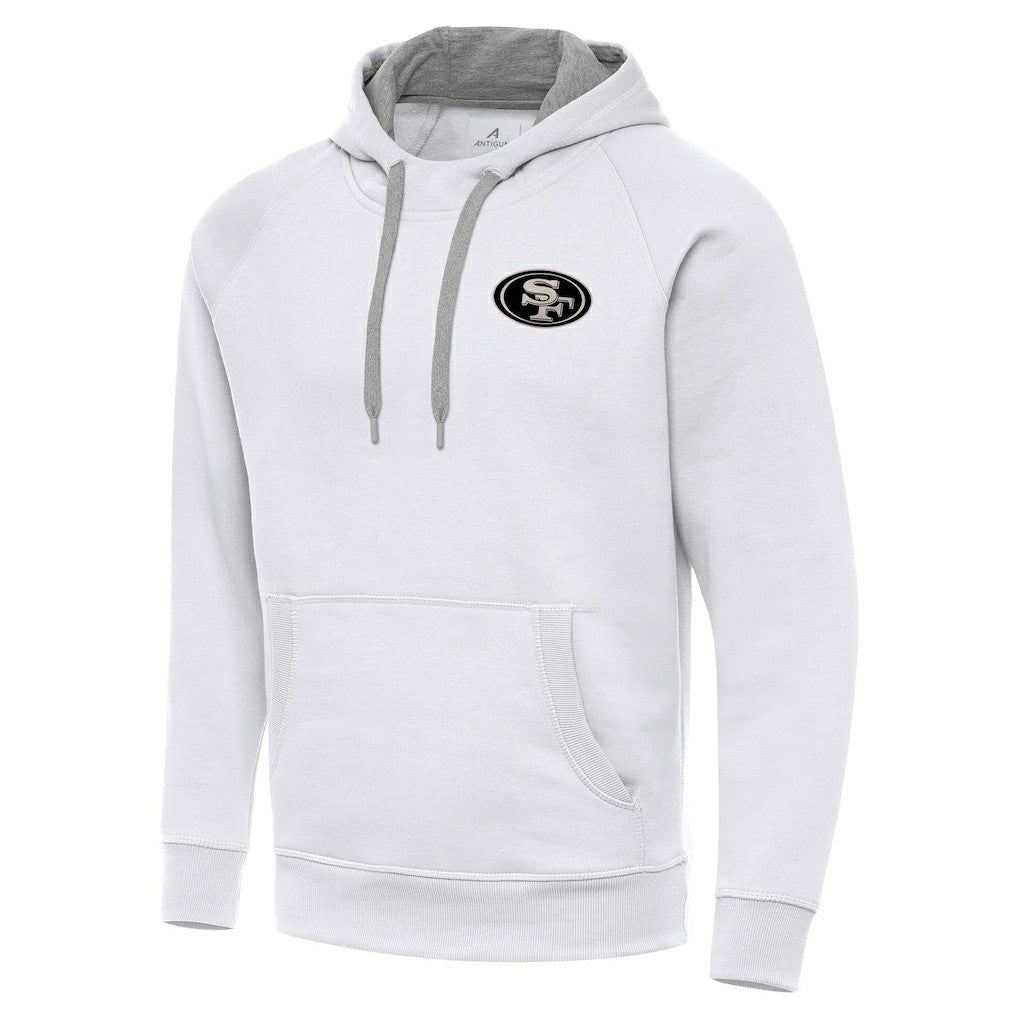 San Francisco 49ers Antigua Brushed Carbon Victory Pullover Hoodie - White - NFL