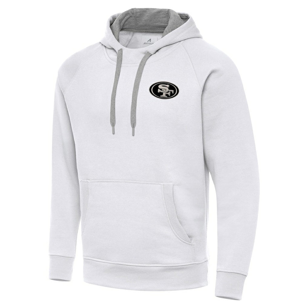 San Francisco 49ers Antigua Brushed Carbon Victory Pullover Hoodie - White - NFL