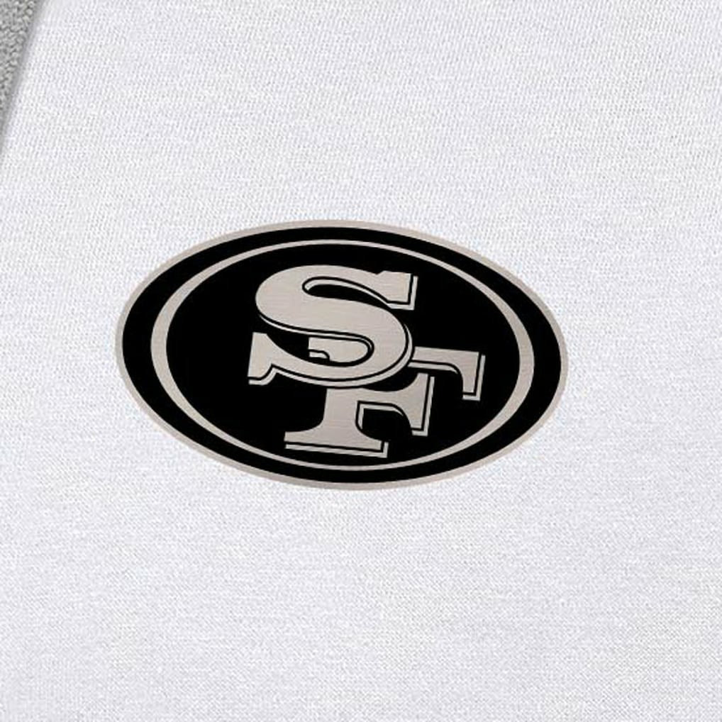 San Francisco 49ers Antigua Brushed Carbon Victory Pullover Hoodie - White - NFL