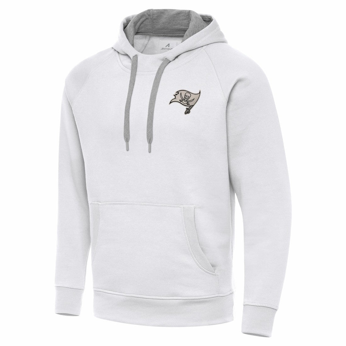 Tampa Bay Buccaneers Antigua Brushed Carbon Victory Pullover Hoodie - White - NFL