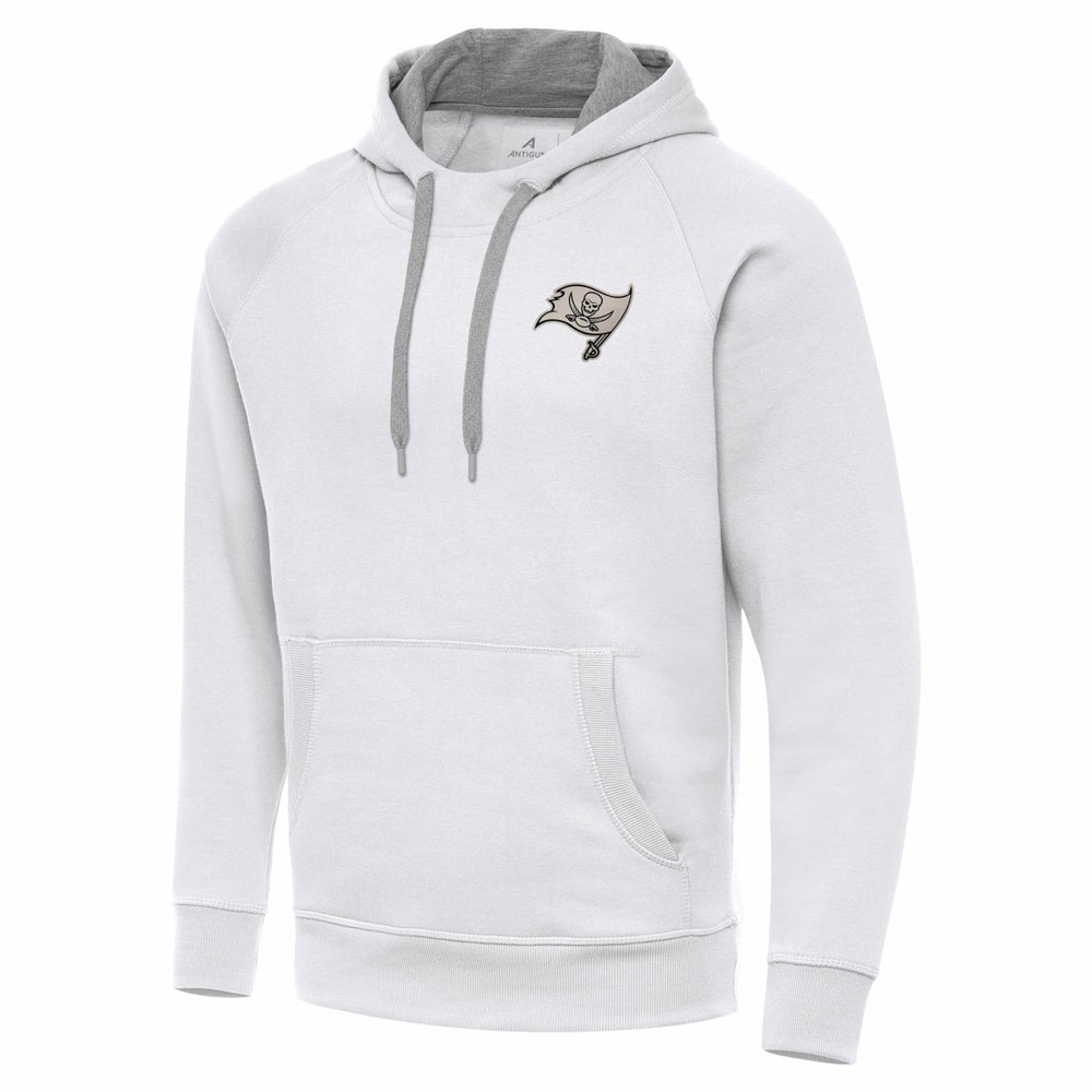 Tampa Bay Buccaneers Antigua Brushed Carbon Victory Pullover Hoodie - White - NFL