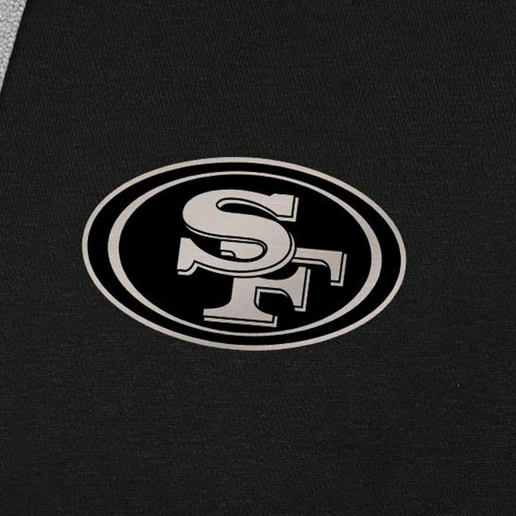 San Francisco 49ers Antigua Brushed Carbon Victory Pullover Hoodie - Black - NFL